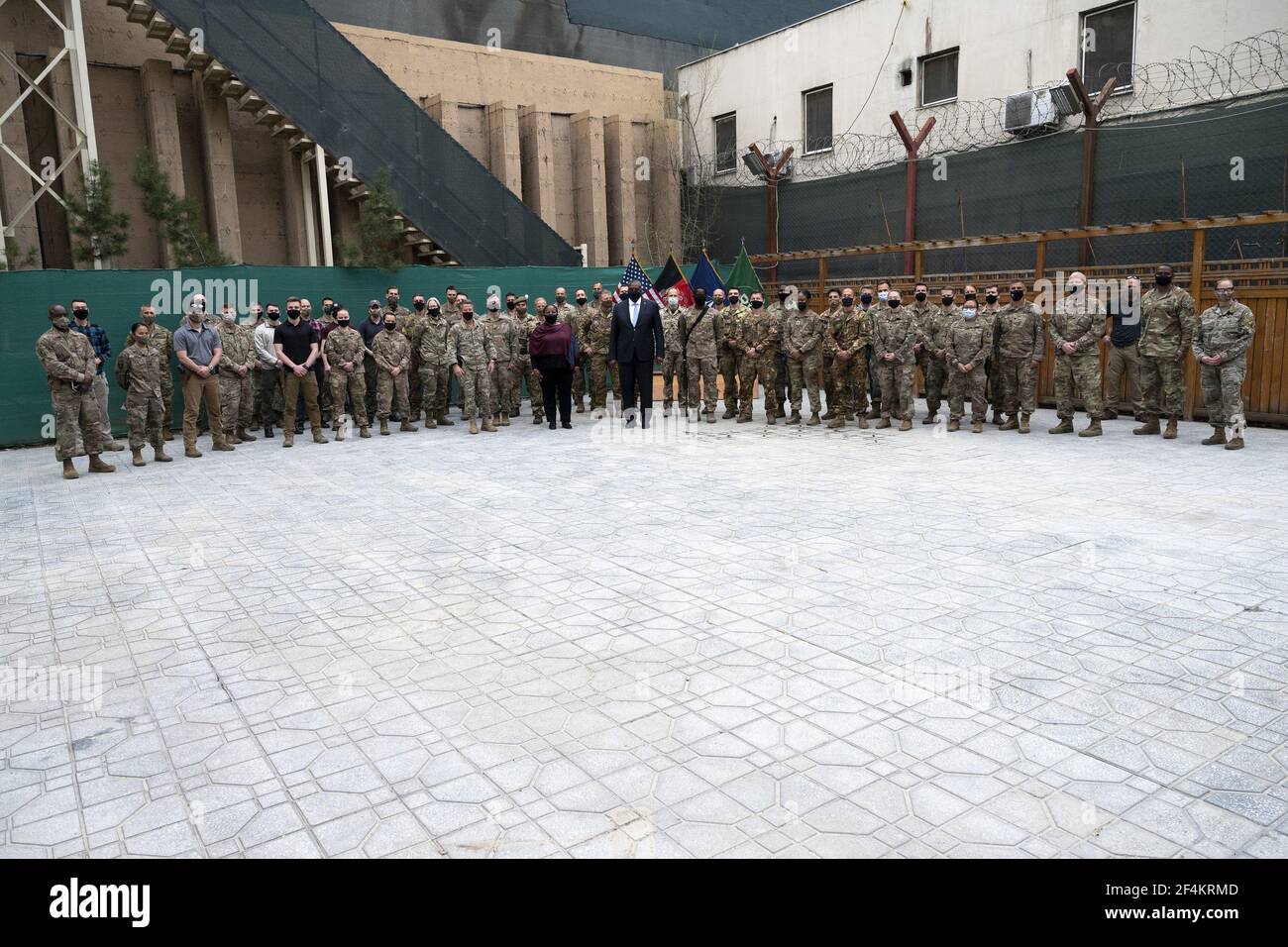Kabul, Afghanistan. 22nd Mar, 2021. Secretary of Defense Lloyd J. Austin III meets with troops at Resolute Support Headquarters, Kabul, Afghanistan, March 21, 2021. Photo by Lisa Ferdinando/DoD/UPI Credit: UPI/Alamy Live News Stock Photo