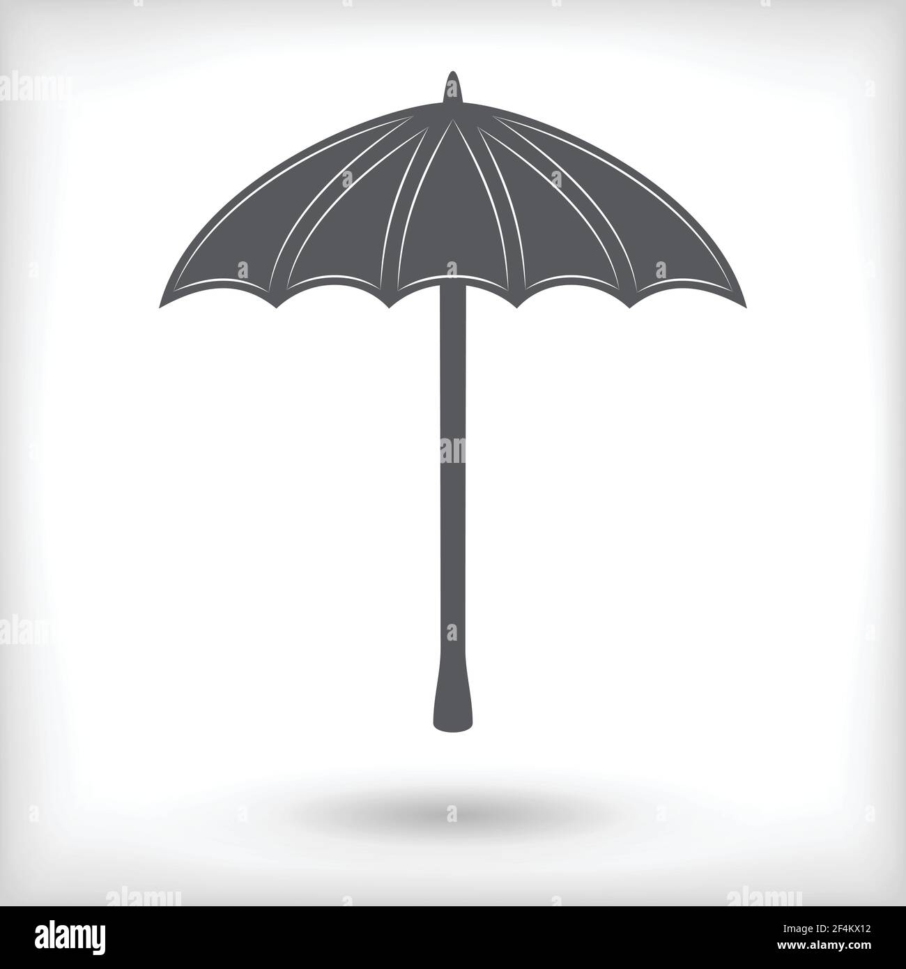 Black umbrella isolated on white background with vignette effect. Vector illustration Stock Vector