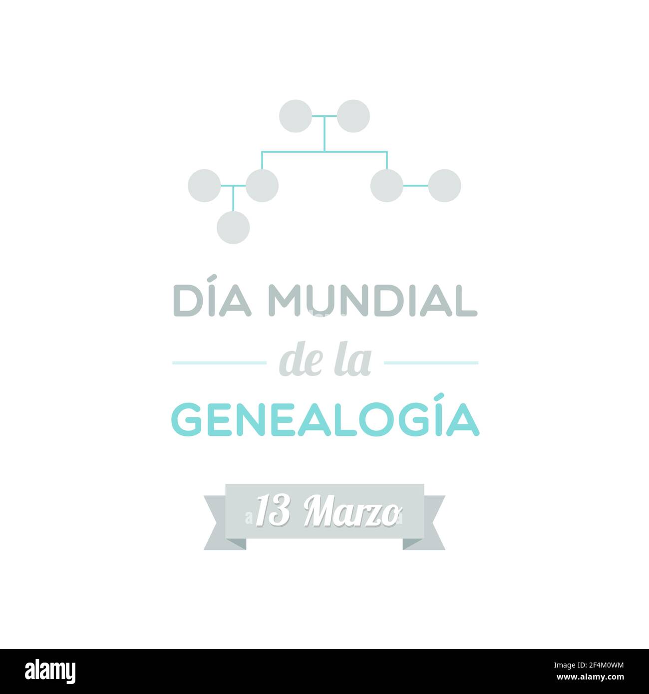 Genealogy Day. March 13. Spanish. Vector illustration, flat design Stock Vector