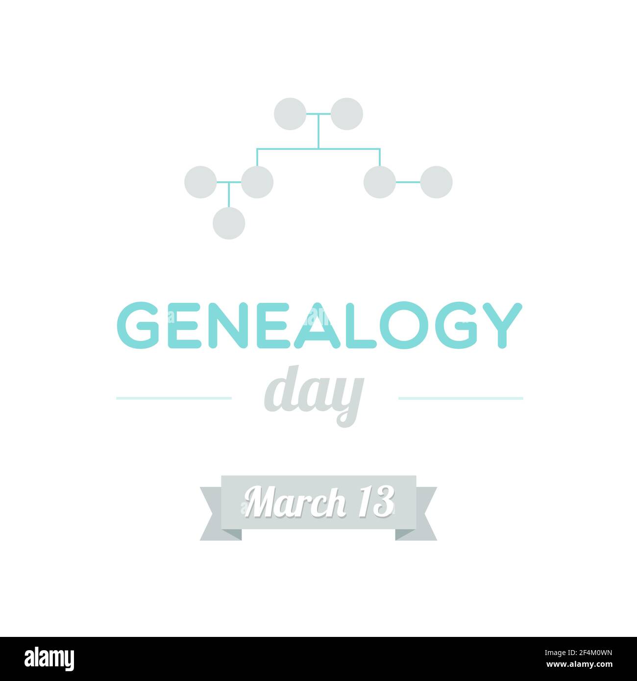 Genealogy Day. March 13. Vector illustration, flat design Stock Vector