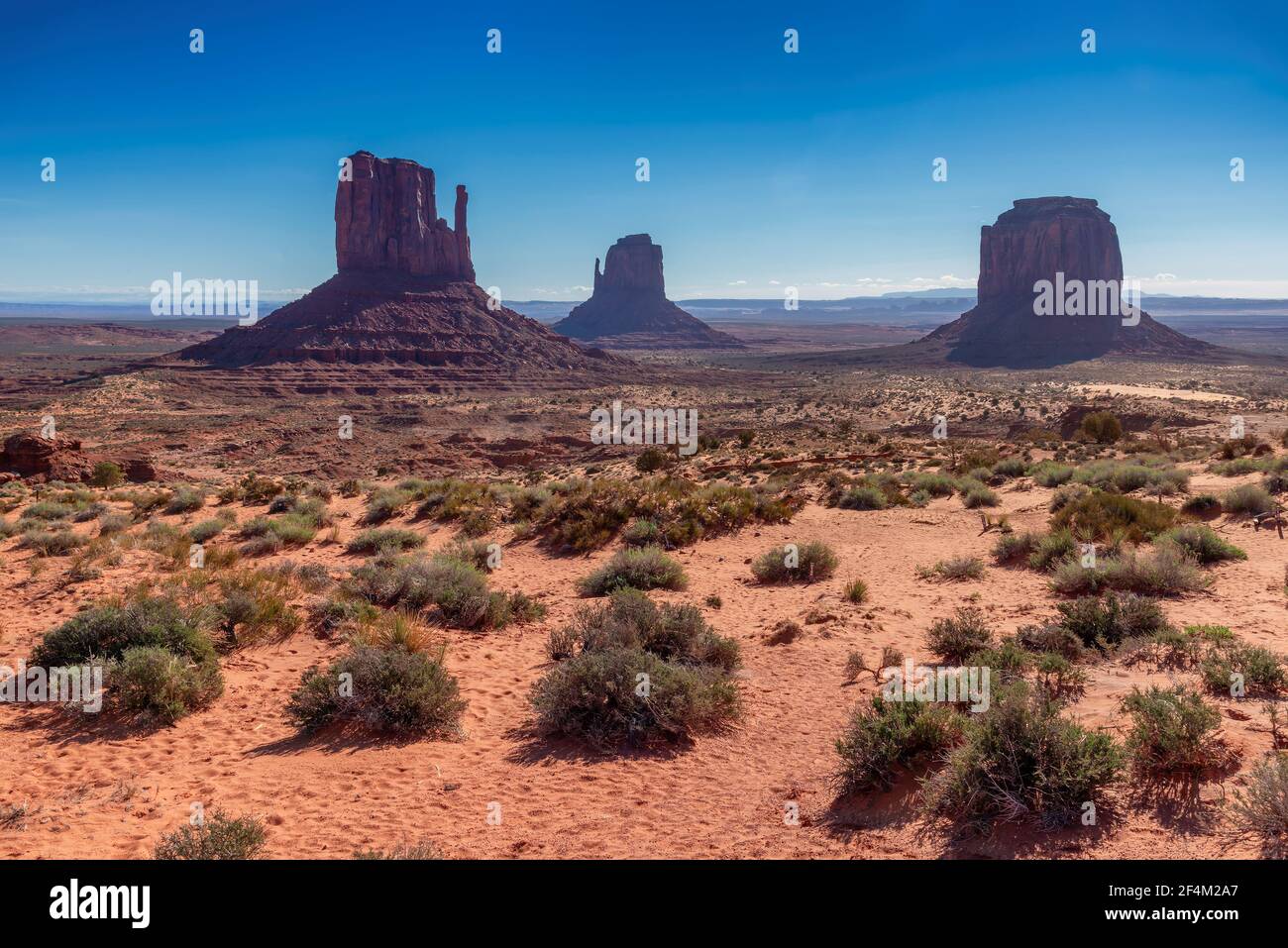 Famous Monument Valley at Sunrise, Arizona - Utah, USA Stock Photo