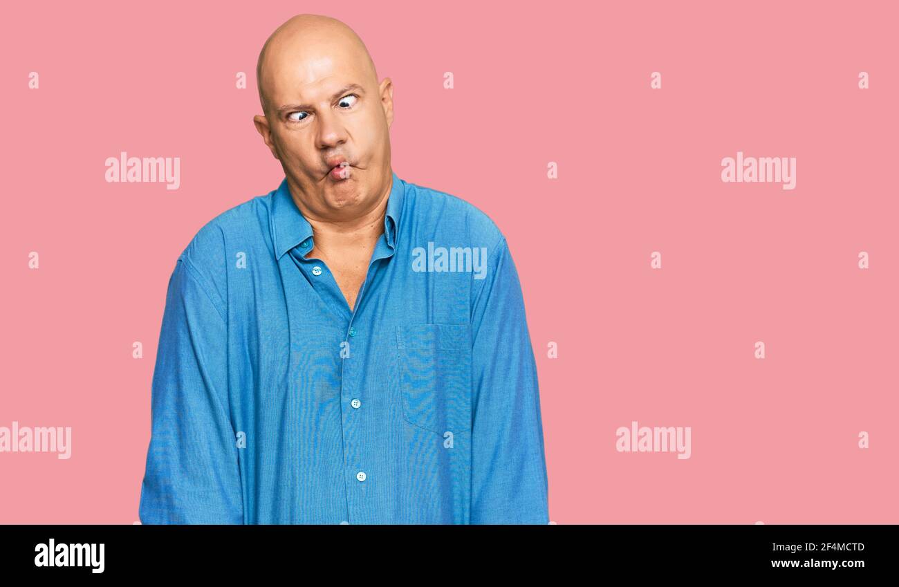 Bald man making funny face hi-res stock photography and images - Alamy