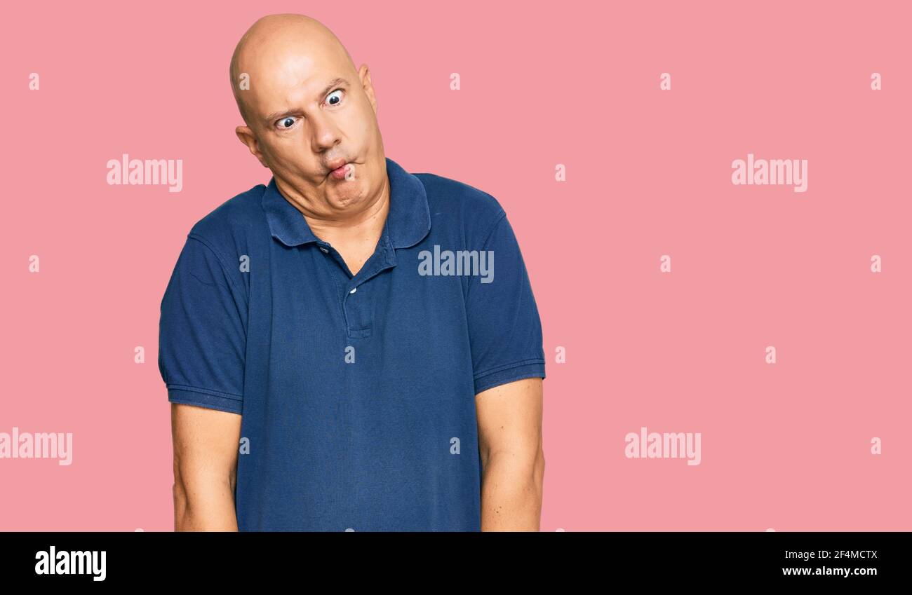 Bald man making funny face hi-res stock photography and images - Alamy