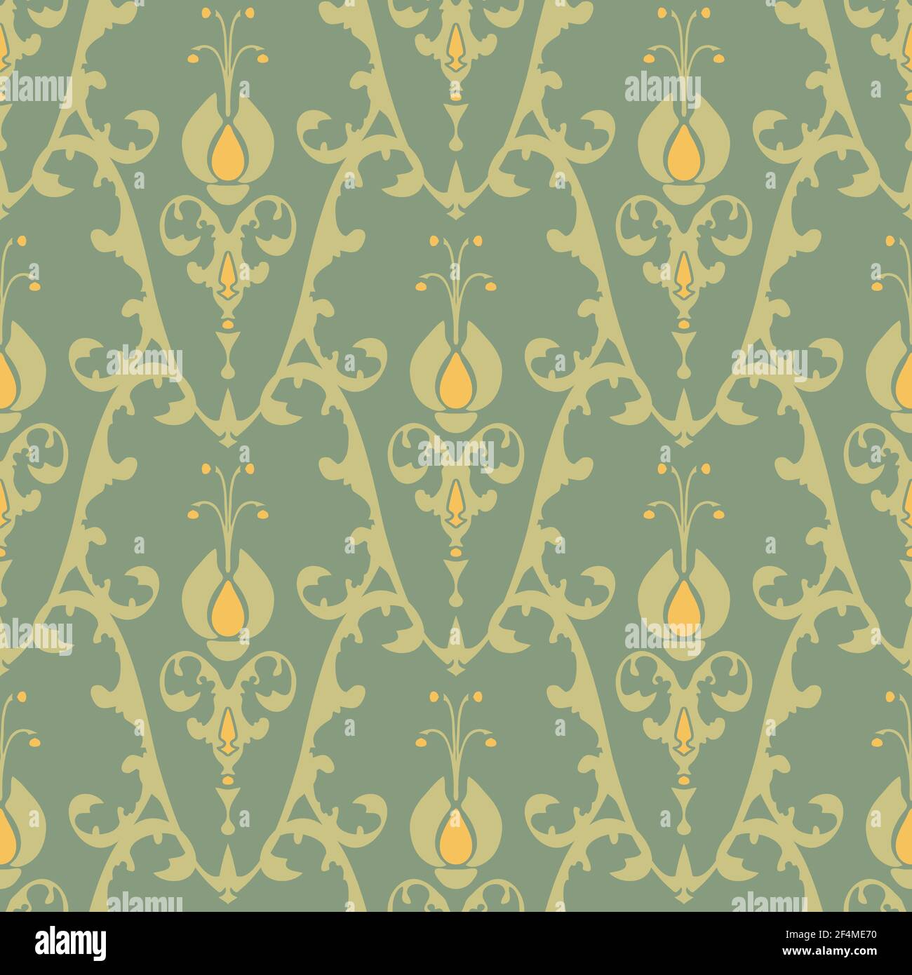 Seamless vector wallpaper design Victorian style. Repeat floral pattern