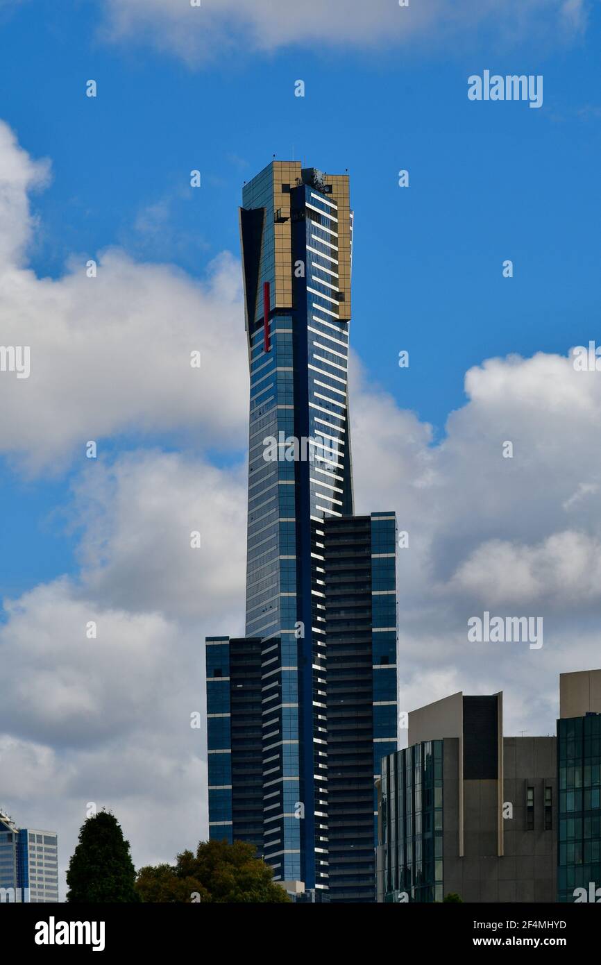 Melbourne, VIC, Australia - November 04, 2017: Eureka tower in Southbank district, sky scraper with an observation deck in 88th floor Stock Photo