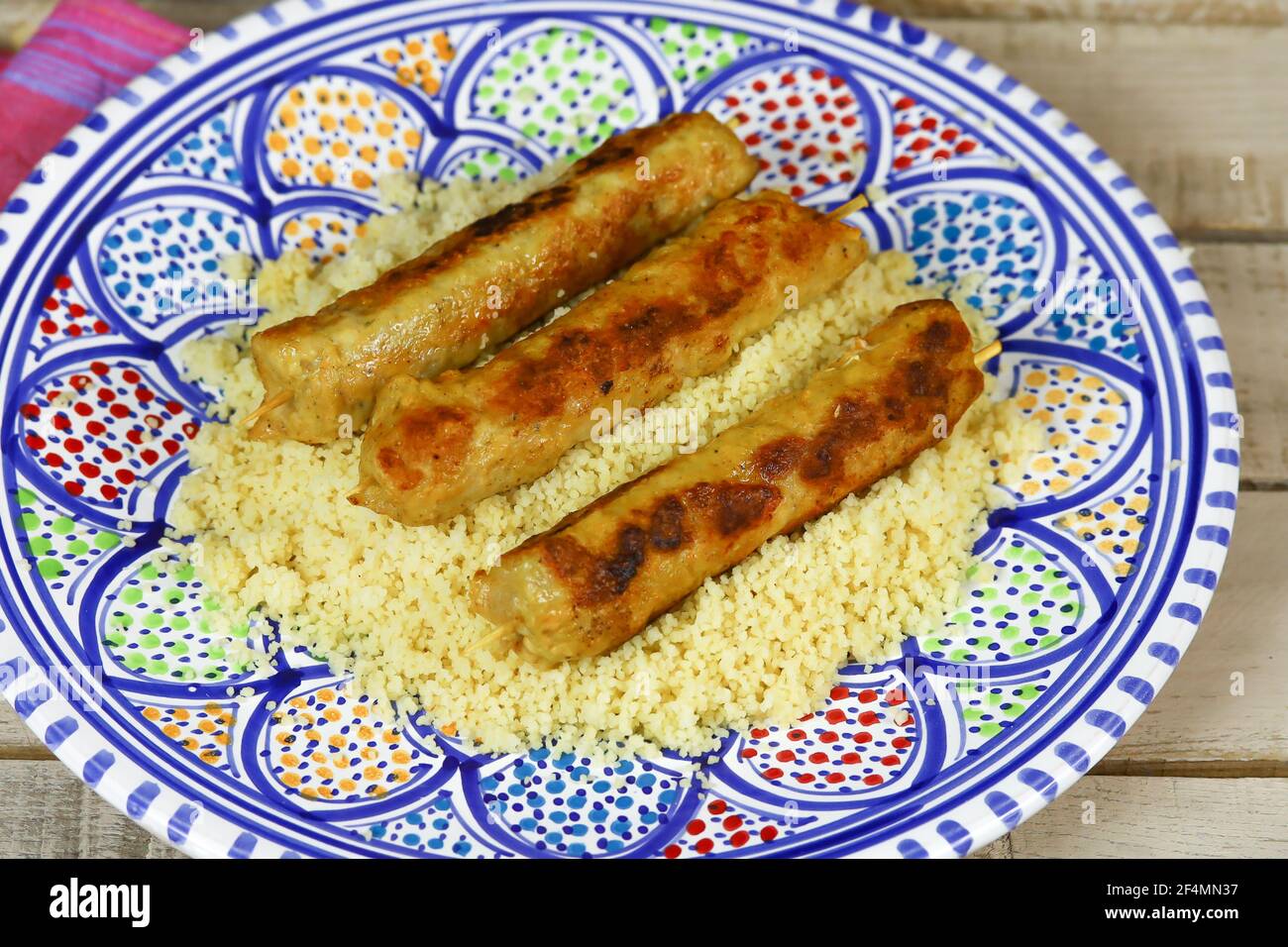 chicken and couscous skewers Stock Photo Alamy