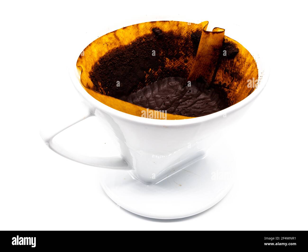 Porcelain coffee filter insert isolated on white background Stock Photo