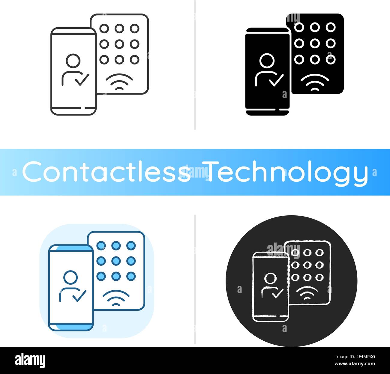 Detecting mobile credentials icon Stock Vector