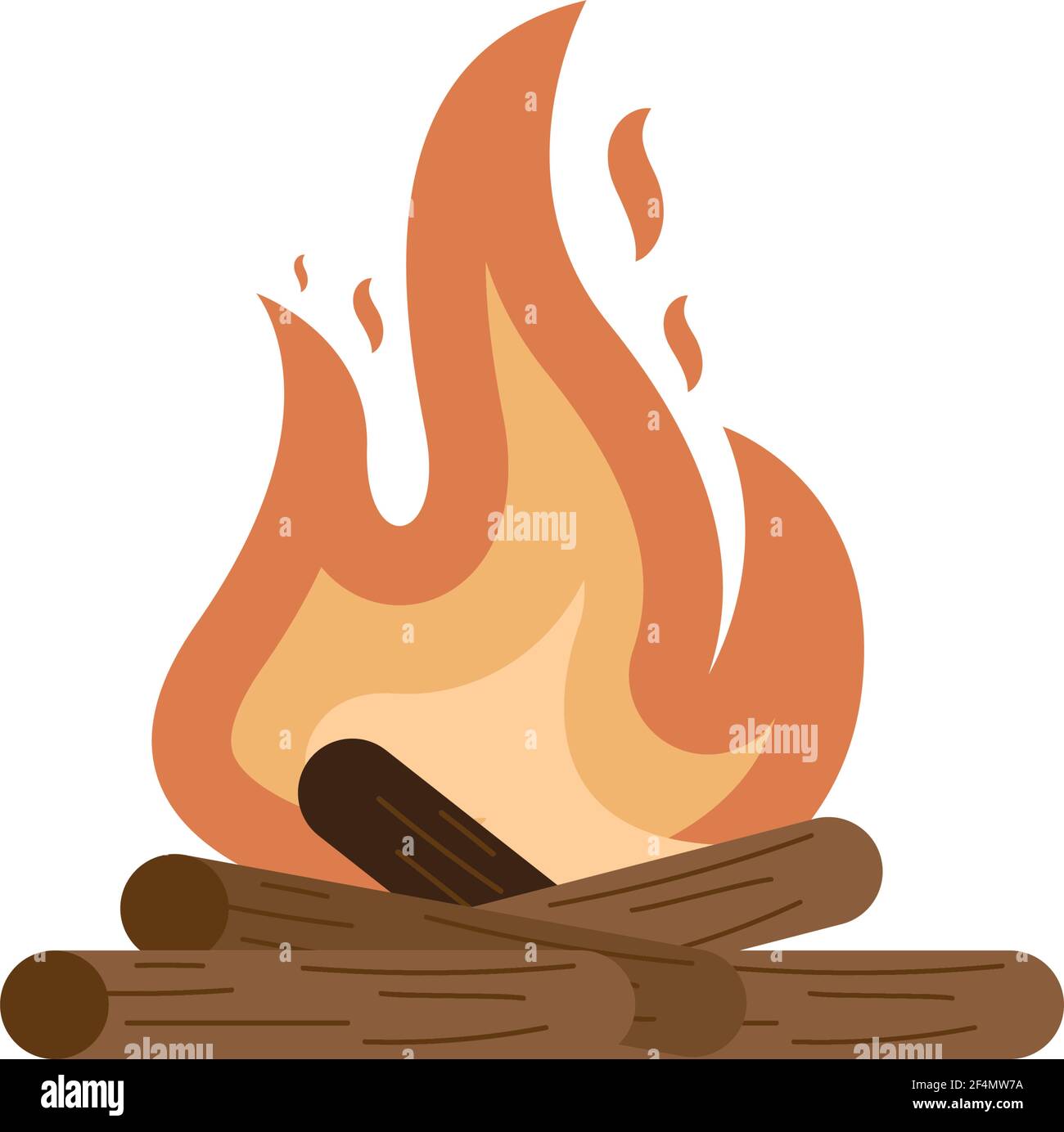 campfire flame wooden isolated icon Stock Vector Image & Art - Alamy
