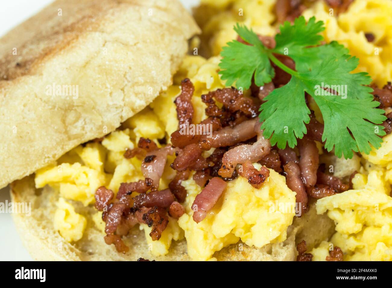Scrambled eggs bun on plate hi-res stock photography and images - Alamy