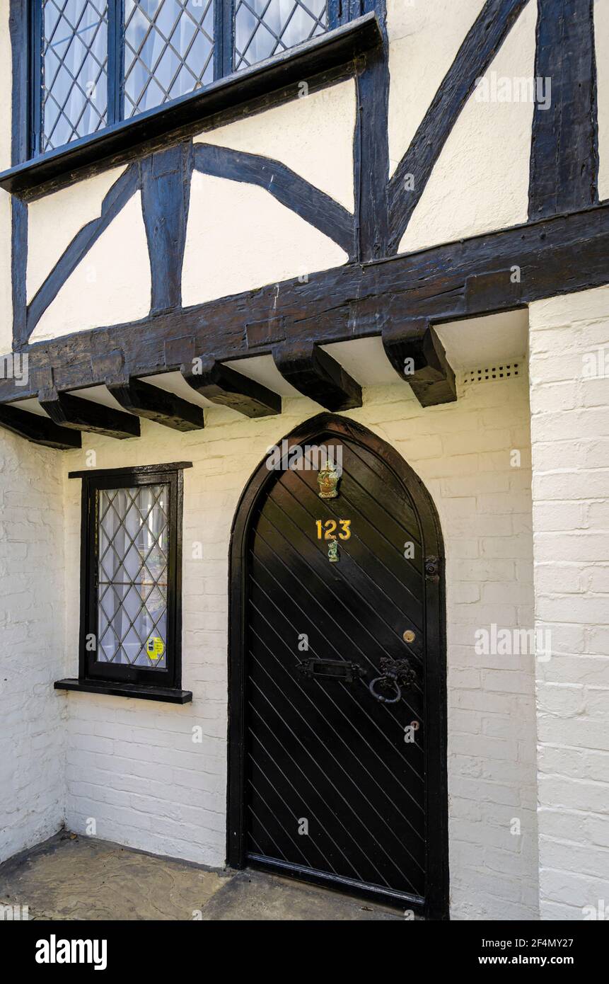 Wooden door with windows hires stock photography and images