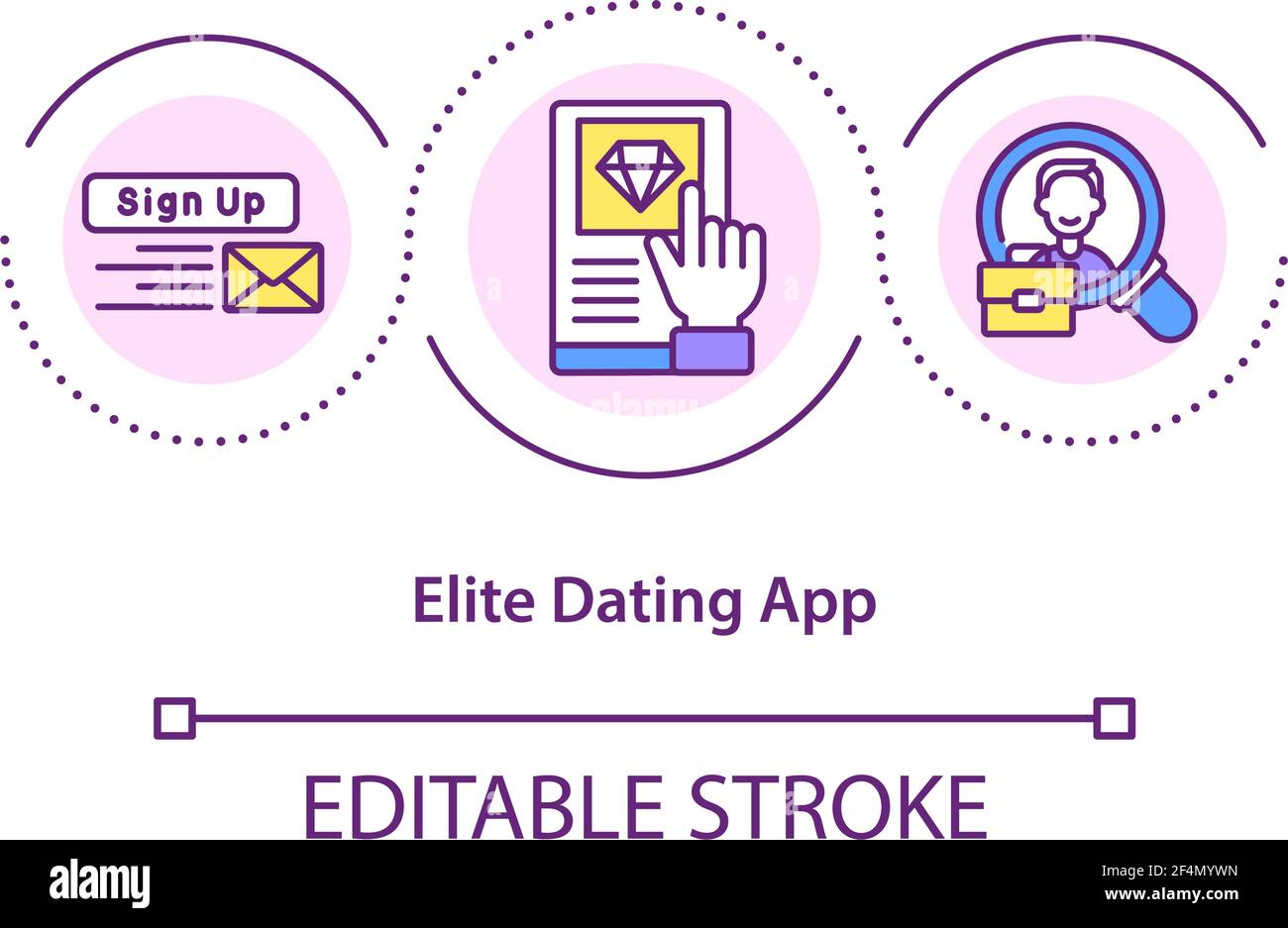 Elite dating app concept icon Stock Vector