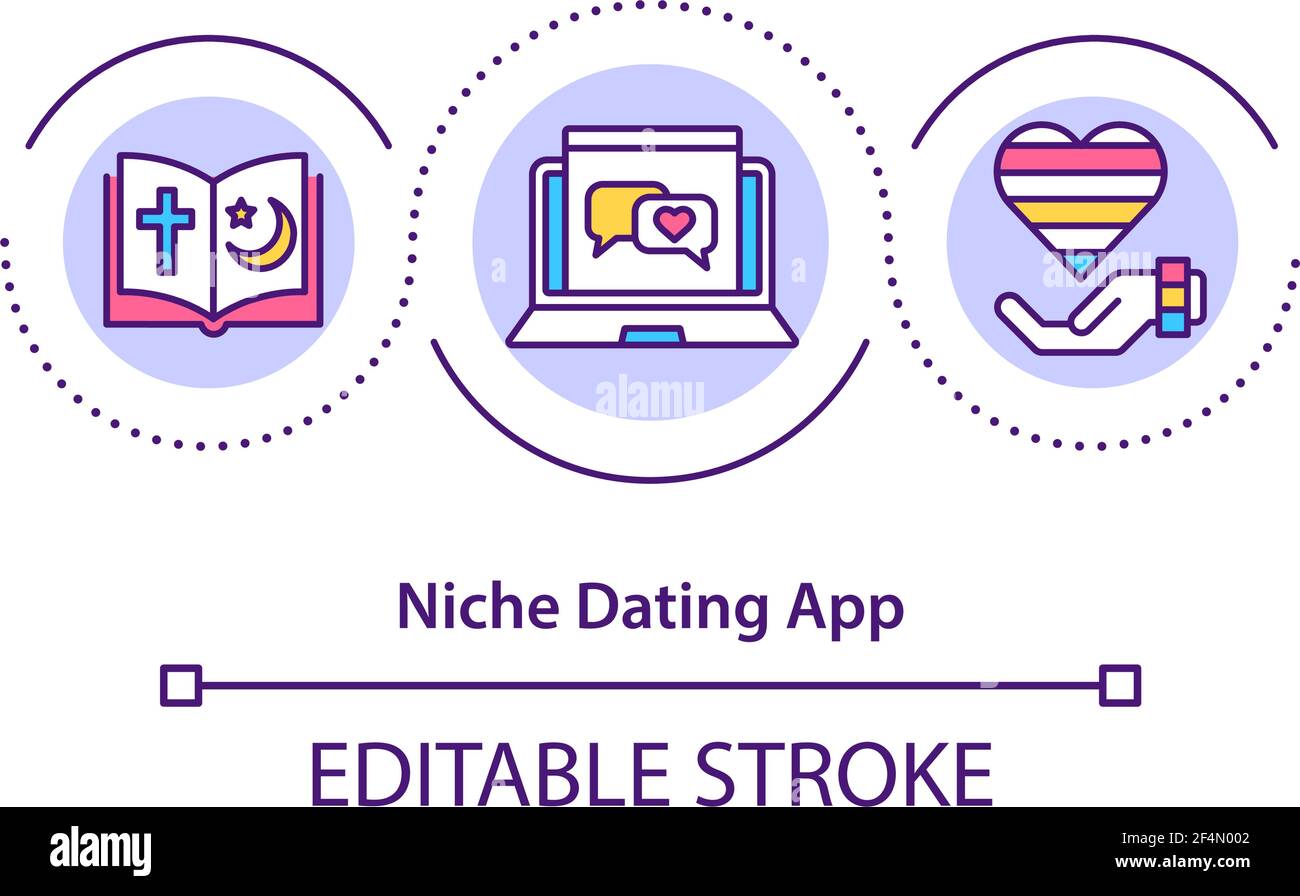 Niche dating app concept icon Stock Vector