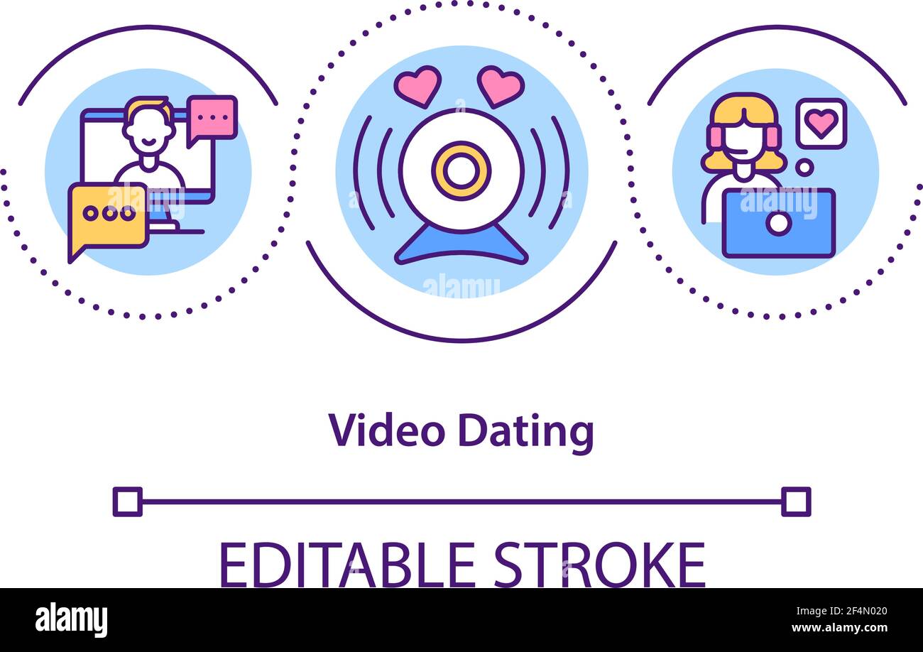 Video dating concept icon Stock Vector