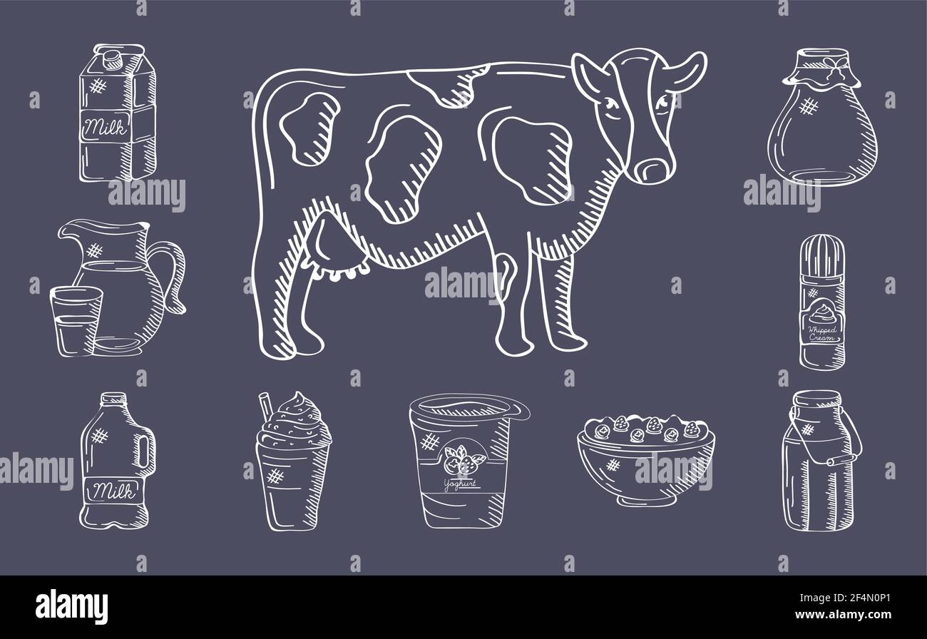 bundle of ten dairy products Stock Vector Image & Art - Alamy