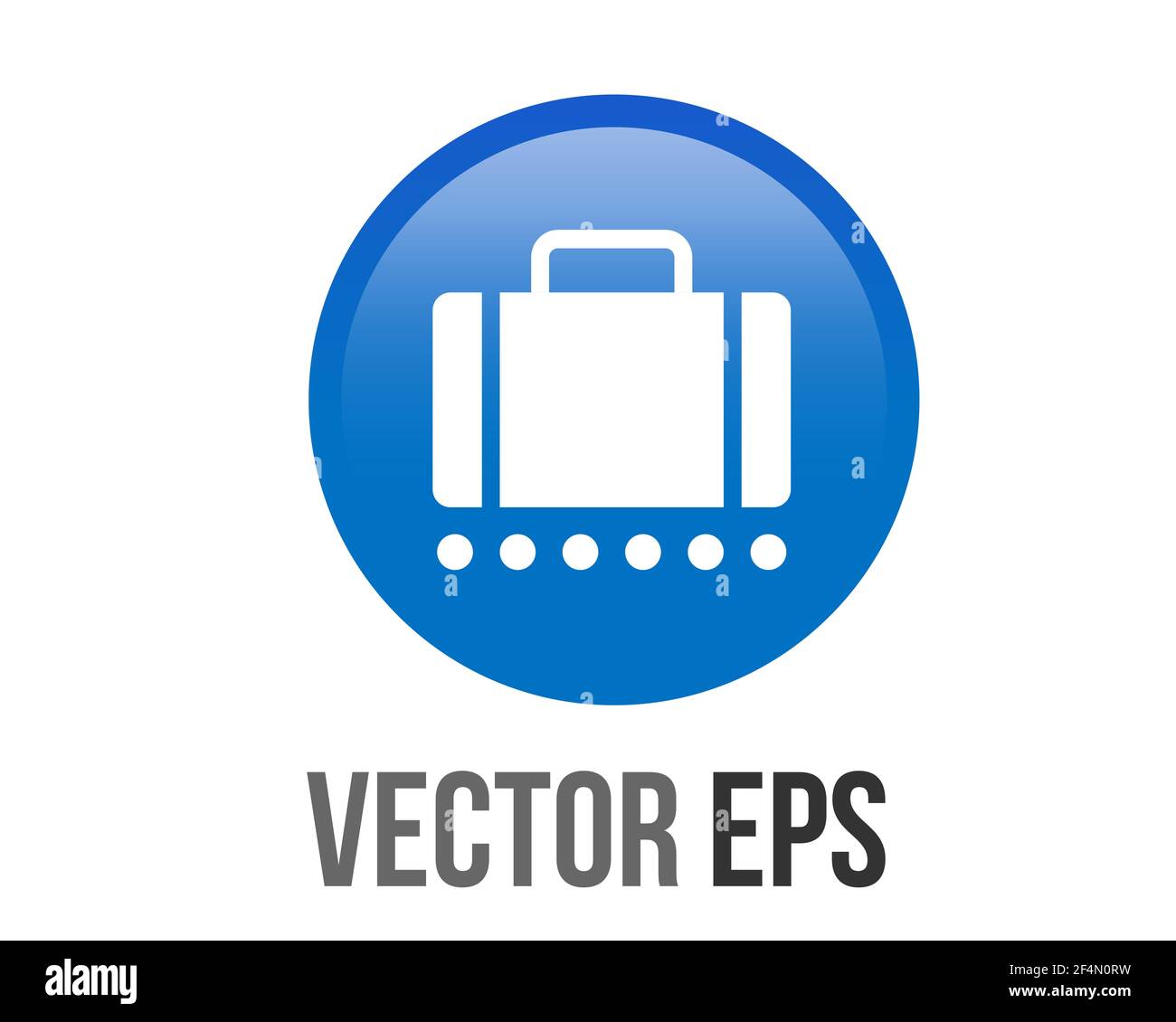 The isolated vector gradient blue baggage claim button square icon