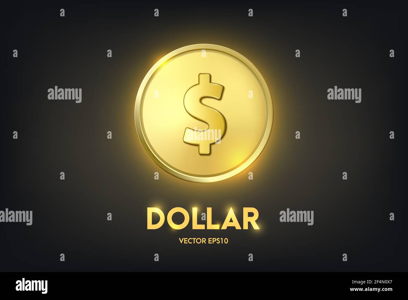 Vector 3d Realistic Golden Dollar Coin. Currency, Money, Wealth ...