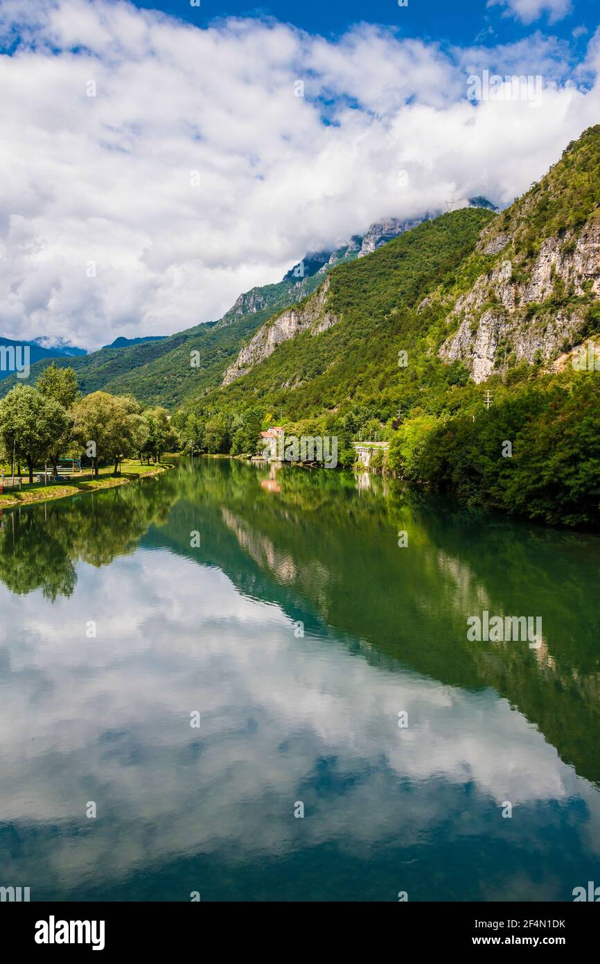 Italy Veneto - Valbrenta - Campolongo sul Brenta - Brenta Valley - The River Brenta Stock Photo
