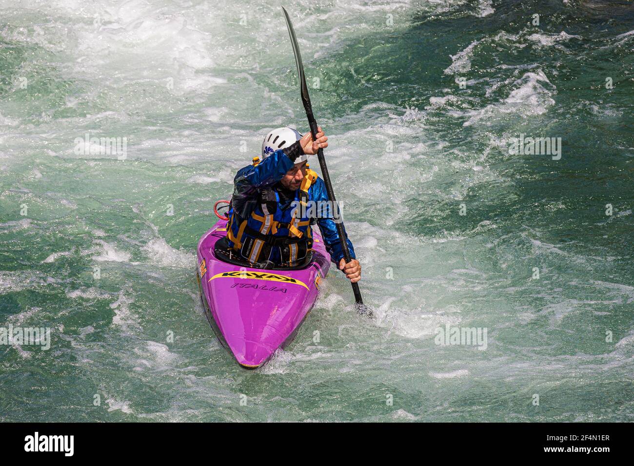 Italy Veneto Valbrenta - Valstagna / Kayak in Brenta Valley on Brenta River  Stock Photo - Alamy
