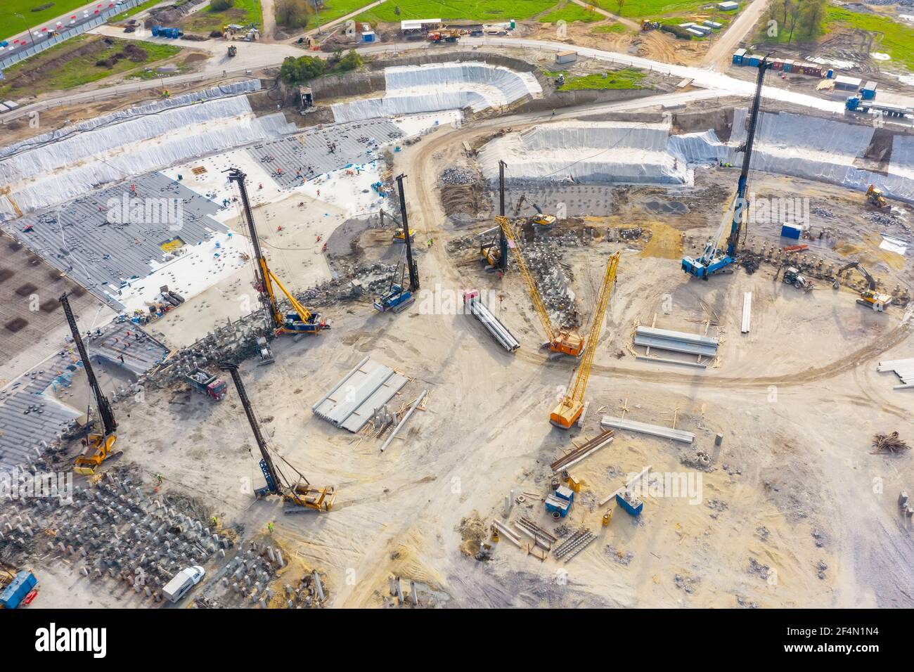 Equipment for installing piles in ground, heavy machines for driving