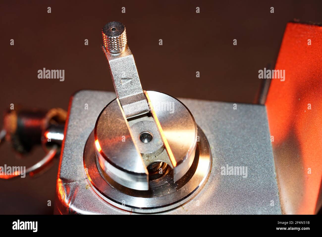 Closeup shot of a camera rewind crankhandle on the film rewind knob Stock Photo Alamy