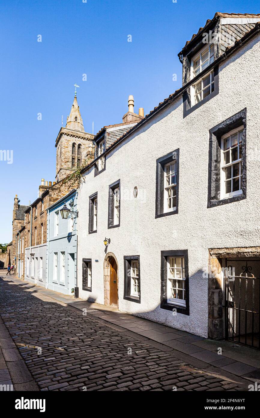 Old buildings in College Street, St Andrews, Fife, Scotland UK Stock Photo