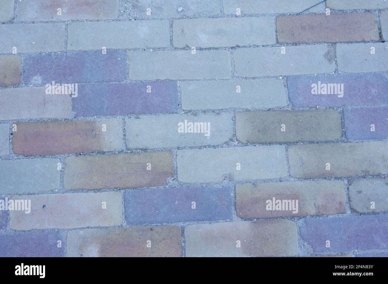 Street brick pattern with different colors background Stock Photo
