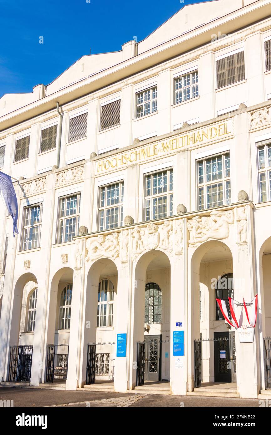 Wien, Vienna: former Hochschule für Welthandel (University of World Trade), today Universität Wien - Institut für Klassische Archäologie (University o Stock Photo