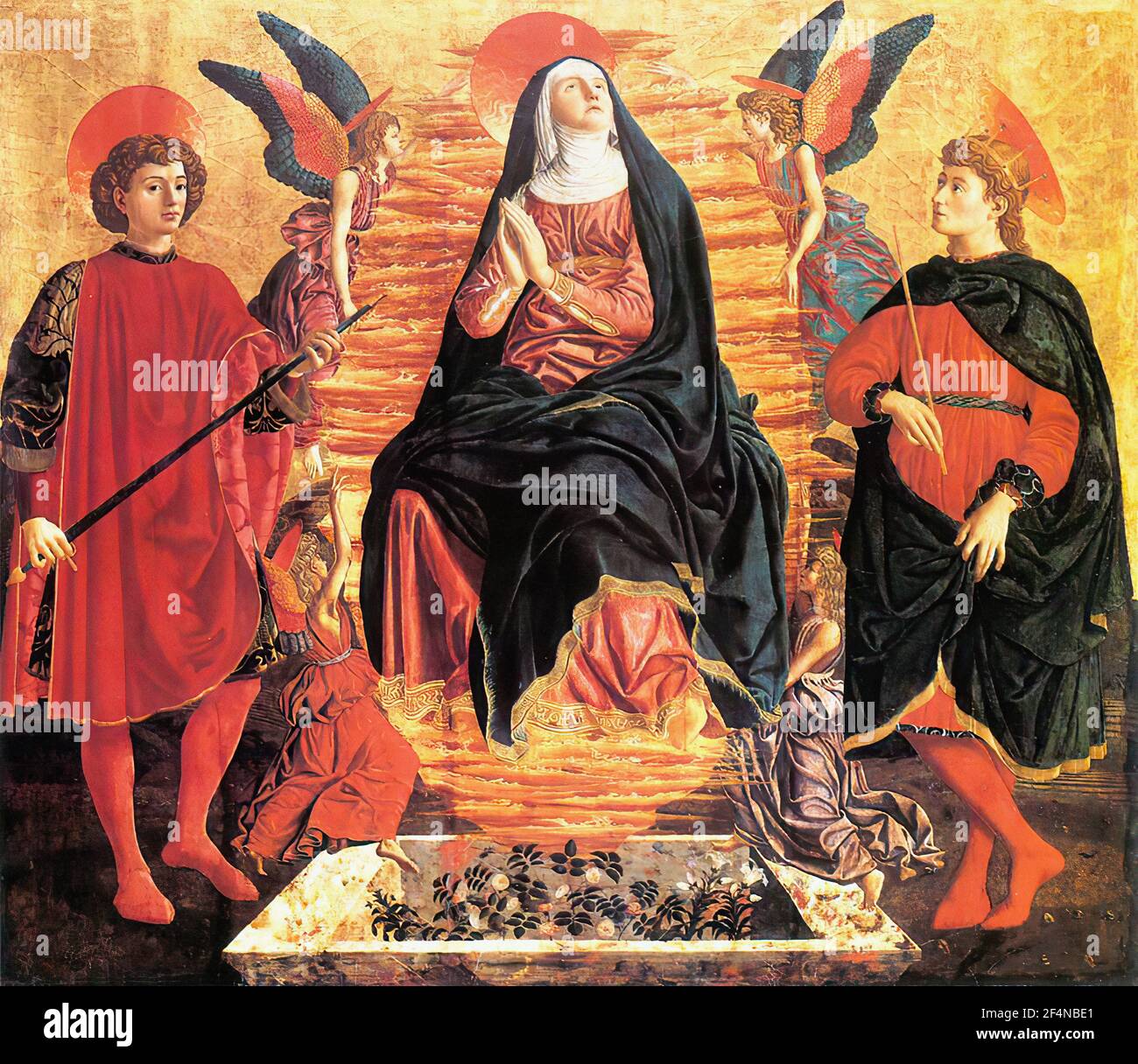Andrea del Castagno - Our Lady Assumption with Saints Miniato Julian 1450 Stock Photo