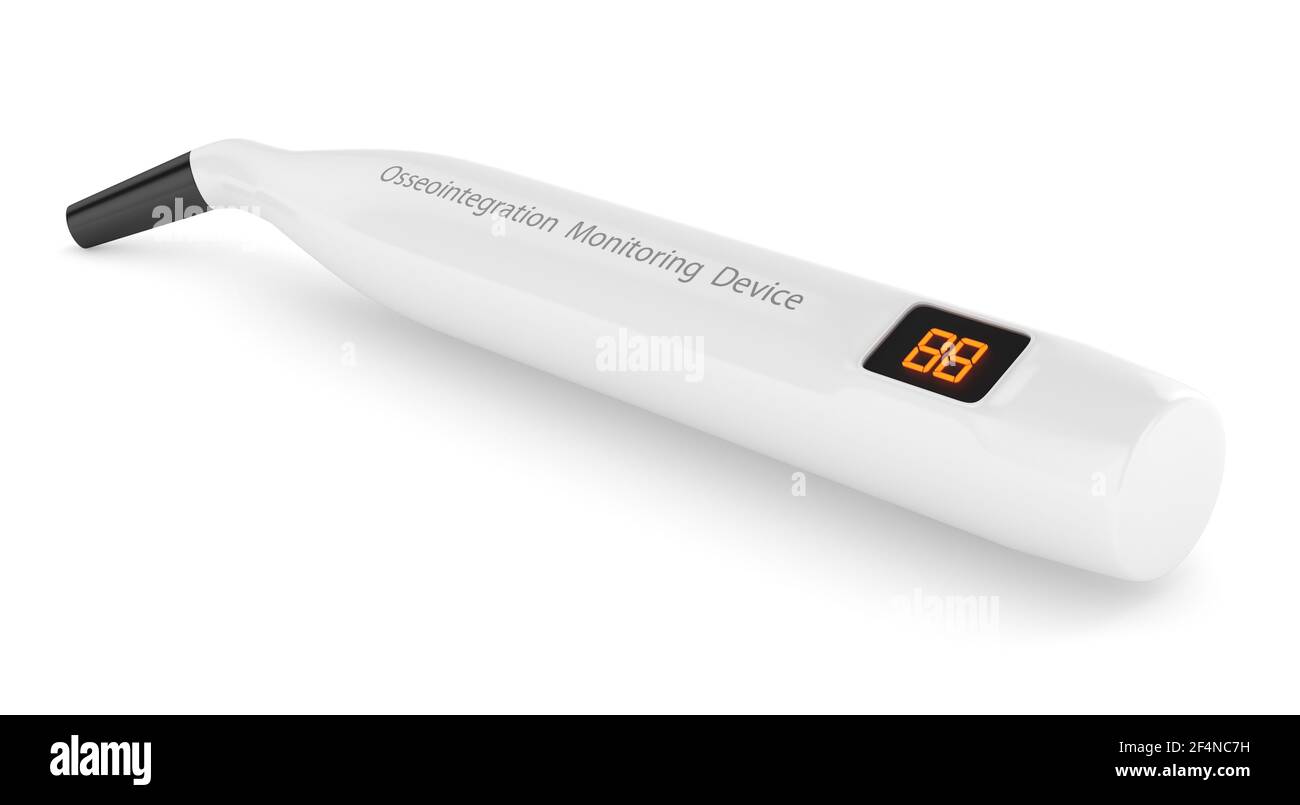 3d render of osseointegration monitoring device to check dental implant