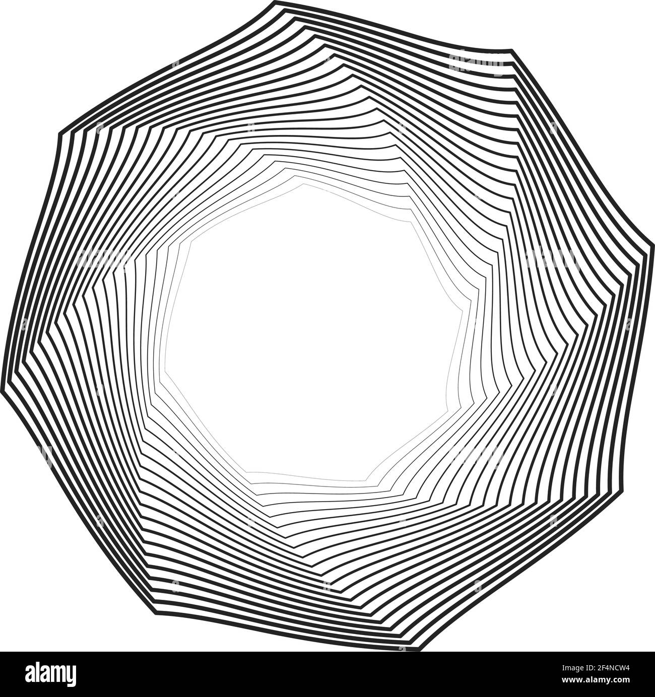 Abstract optical pattern. Octagonal geometric shape with halftone effect. Vector element for your design. Stock Vector