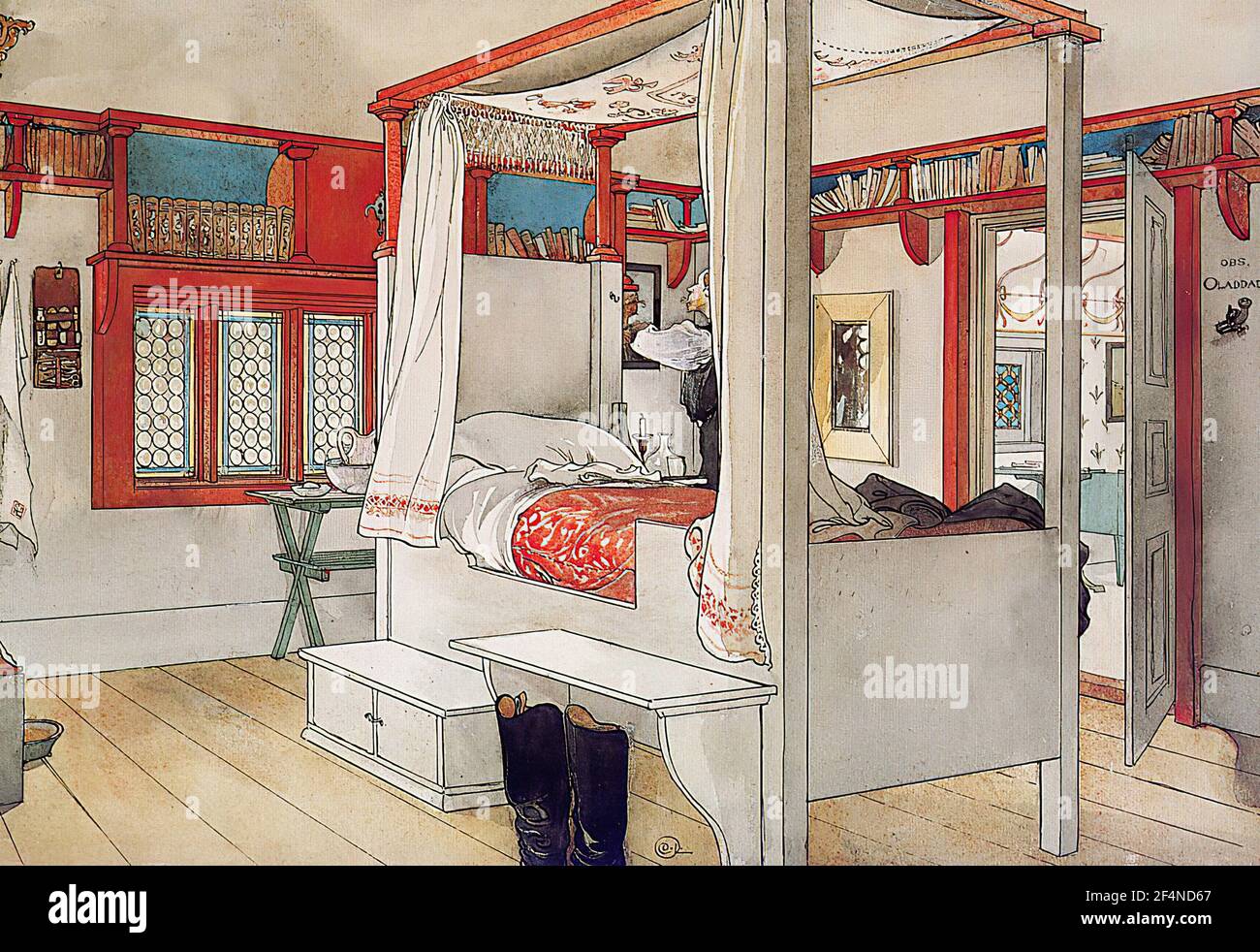 Carl Larsson -  Daddy S Room C 1895 Stock Photo