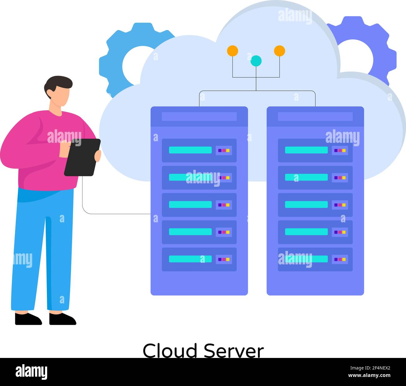 Editable flat design illustration of cloud server Stock Vector Image ...