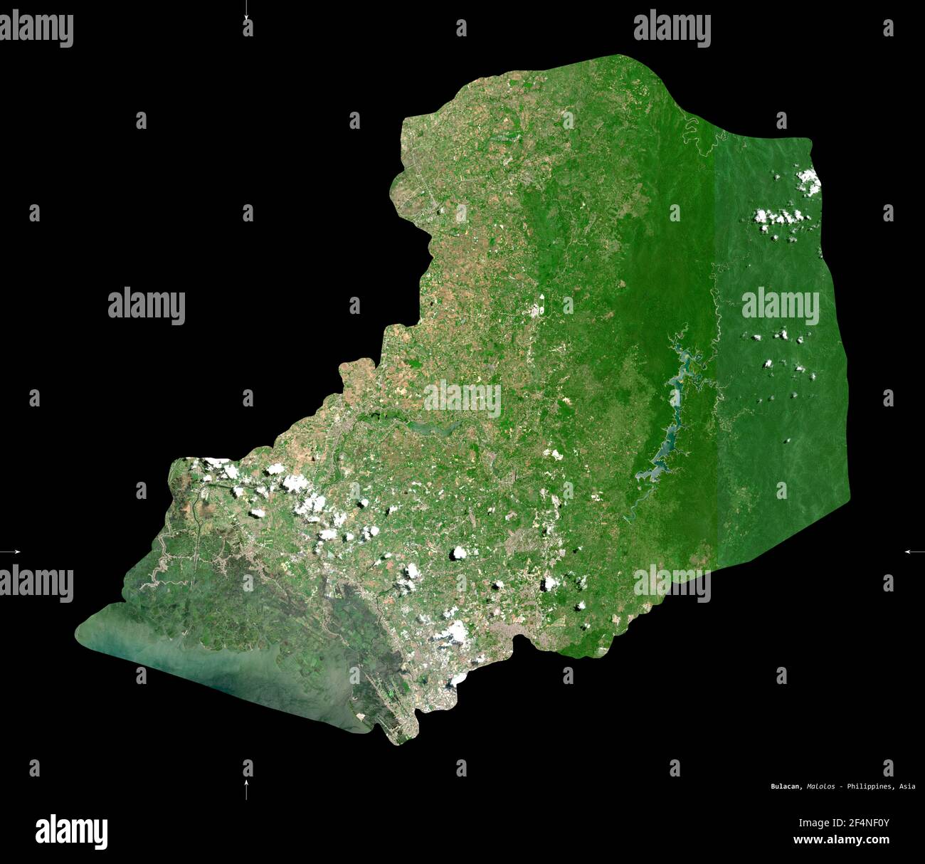 Map Of Bulacan Province Bulacan, Province Of Philippines. Sentinel-2 Satellite Imagery. Shape  Isolated On Black. Description, Location Of The Capital. Contains Modified  Coper Stock Photo - Alamy