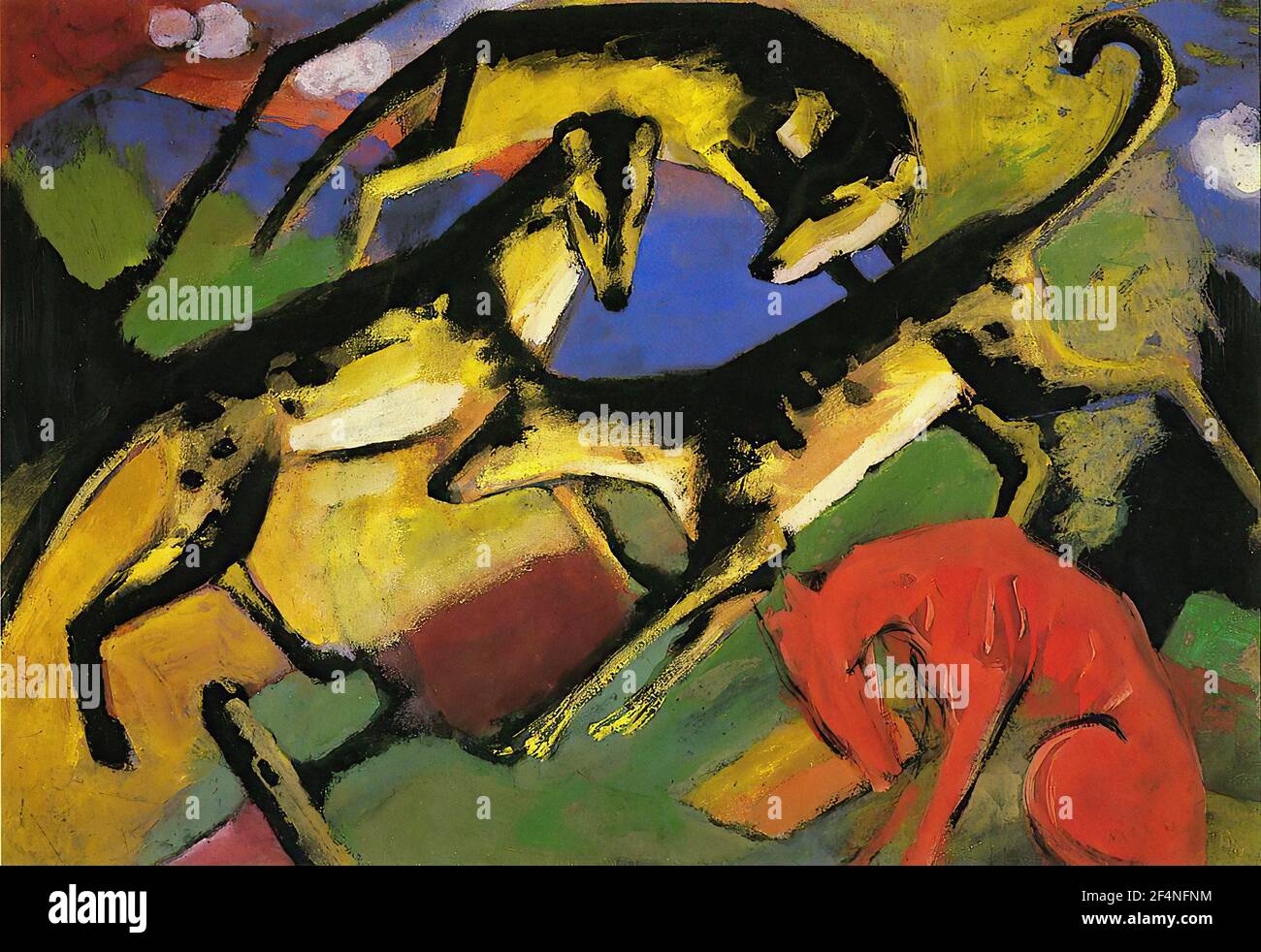 Franz Marc - Playing Dogs C 1912 Stock Photo - Alamy