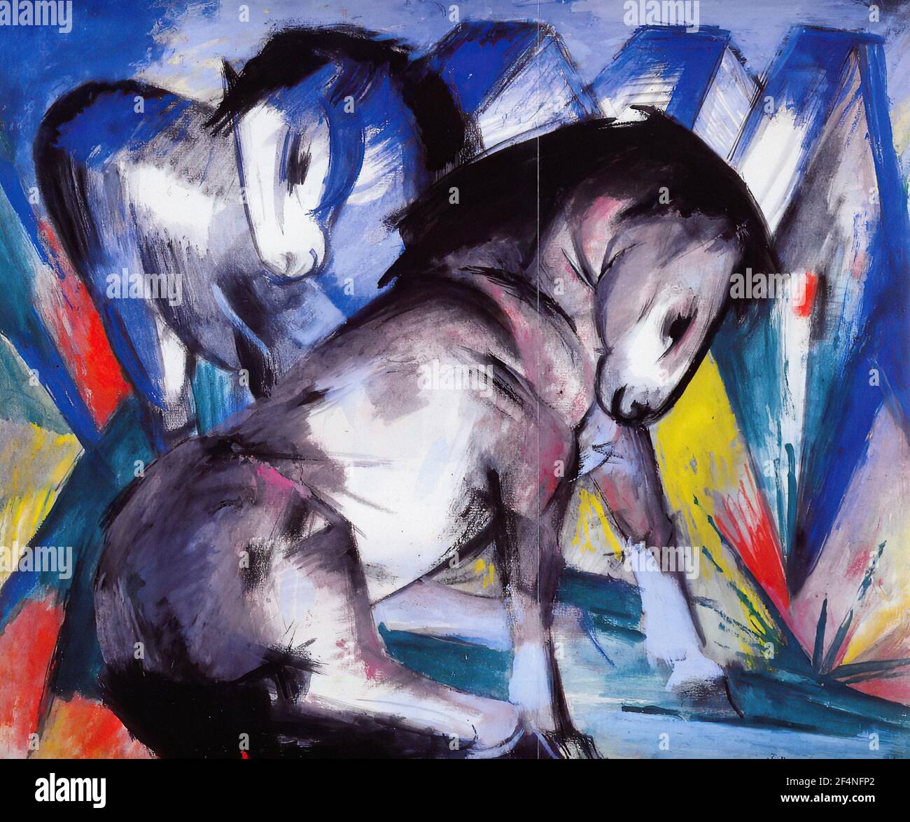 Franz Marc - Two Horses 1913 Stock Photo - Alamy