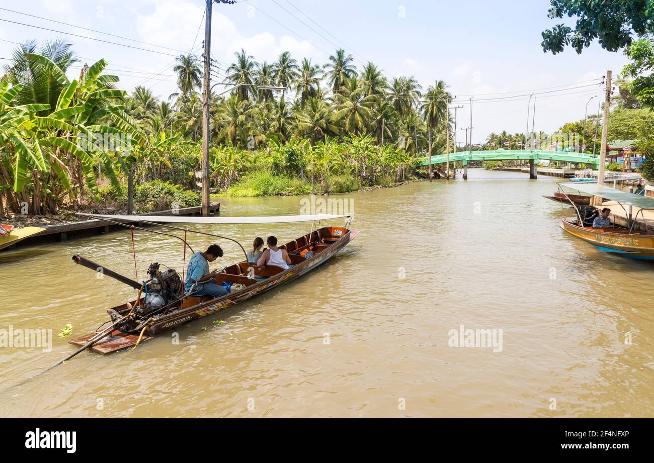 River transport near the Tha Kha Floating Market, Bangkok, Thailand Stock Photo