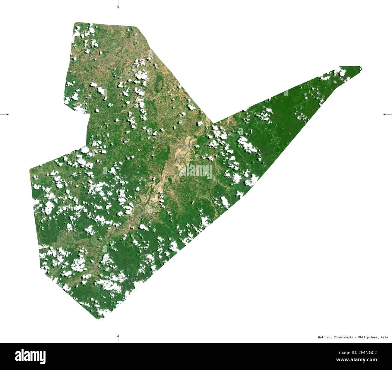 Quirino, province of Philippines. Sentinel2 satellite imagery. Shape