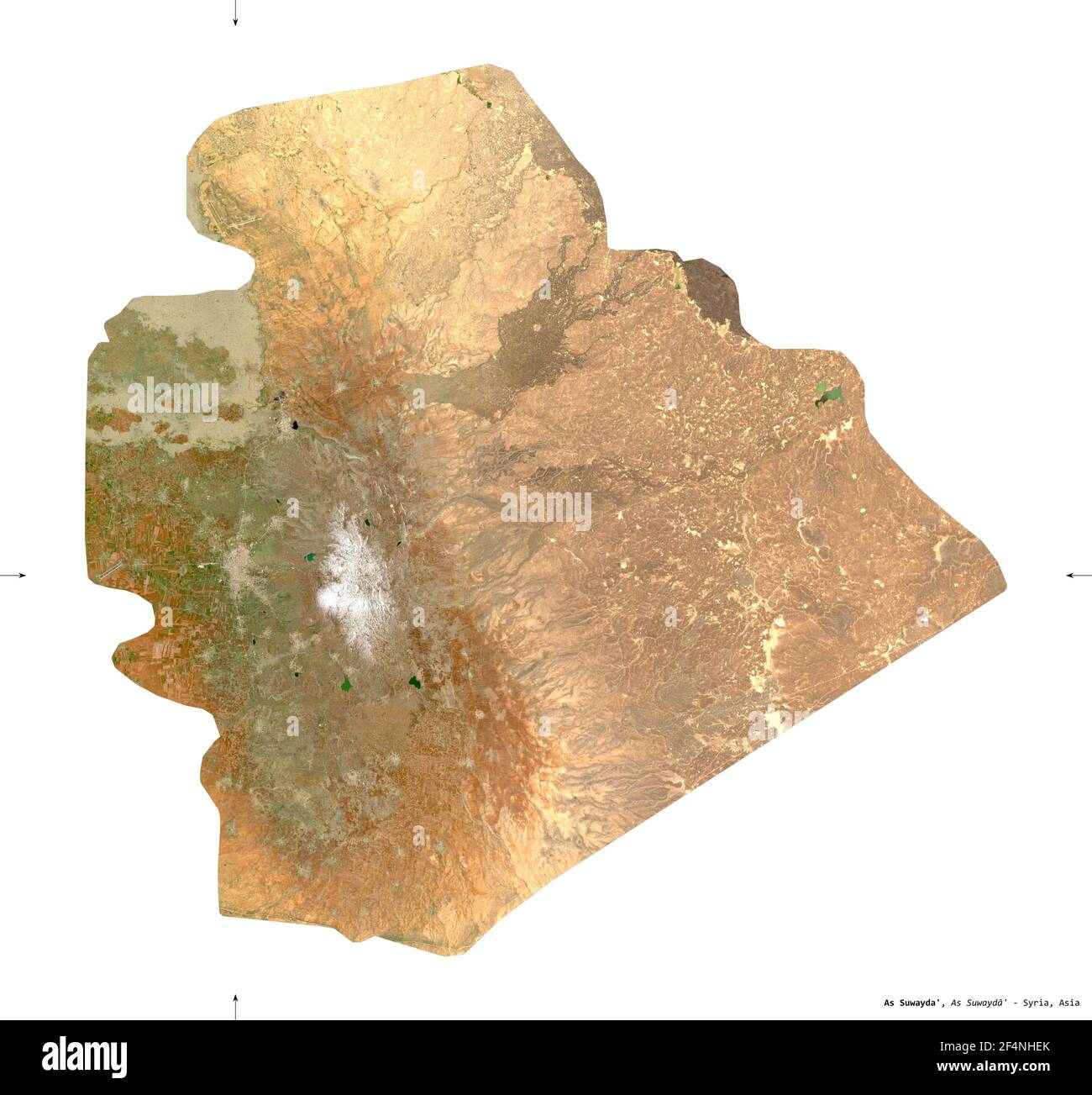 Suweida Map As Suwayda', province of Syria. Sentinel-2 satellite imagery. Shape ...