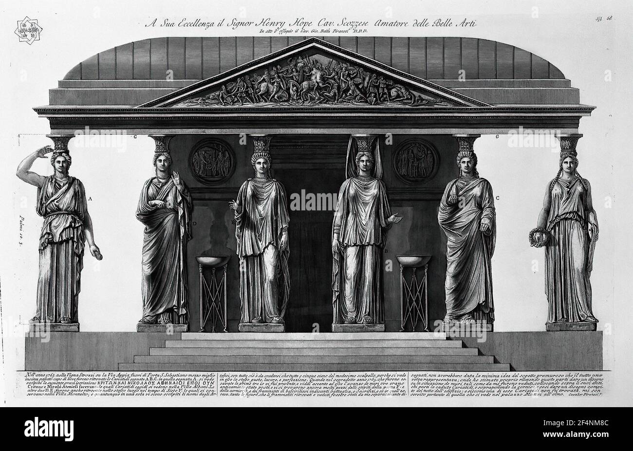 Giovanni Battista Piranesi - Reconstruction Edifice Supported Caryatids ...