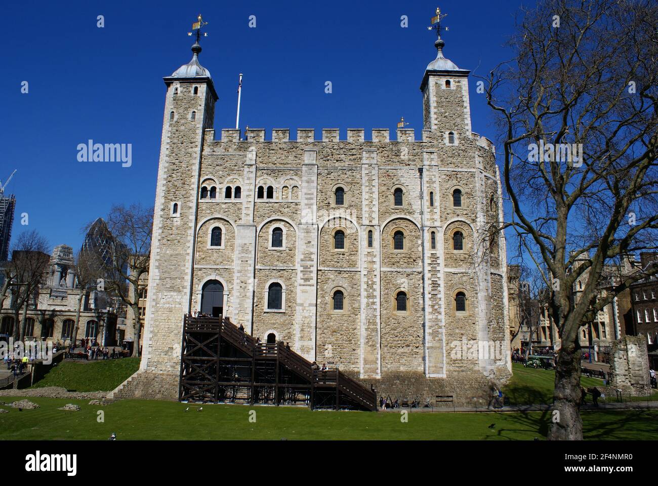 The White Tower, Home of the Royal Armouries at the Tower of London (UK) Stock Photo