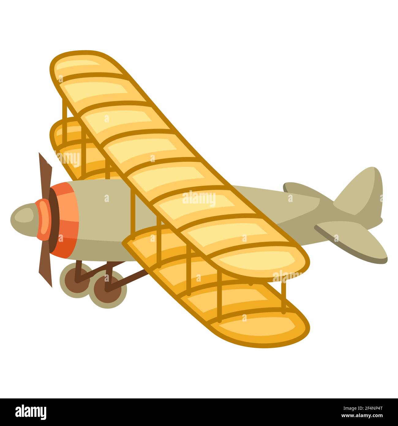 Illustration of vintage airplane. Retro vehicle image. Stock Vector