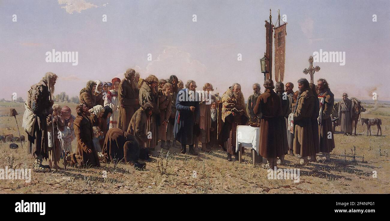 Grigoriy Myasoyedov- Prayer Time Drought Stock Photo