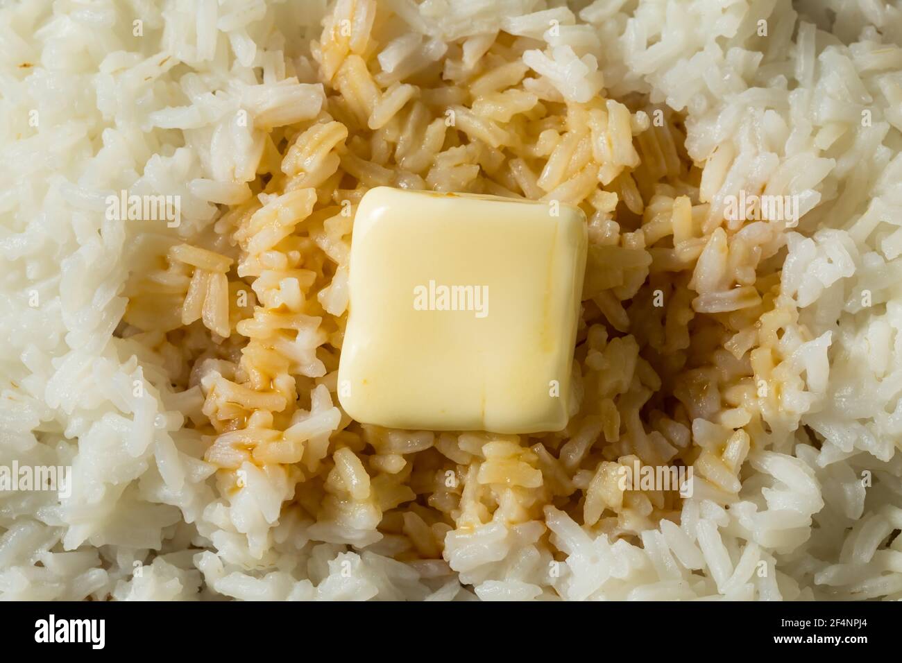 Homemade Japanese Butter Rice with Soy Sauce Stock Photo