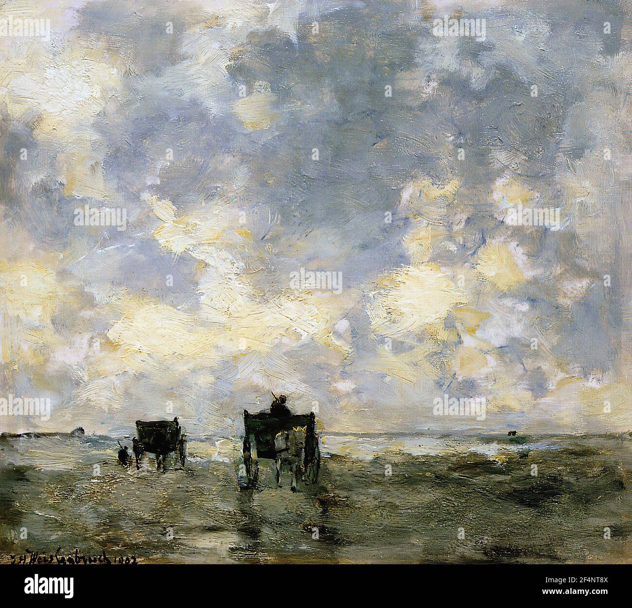 Jan Hendrik Weissenbruch - Shell Carts Beach Stock Photo - Alamy