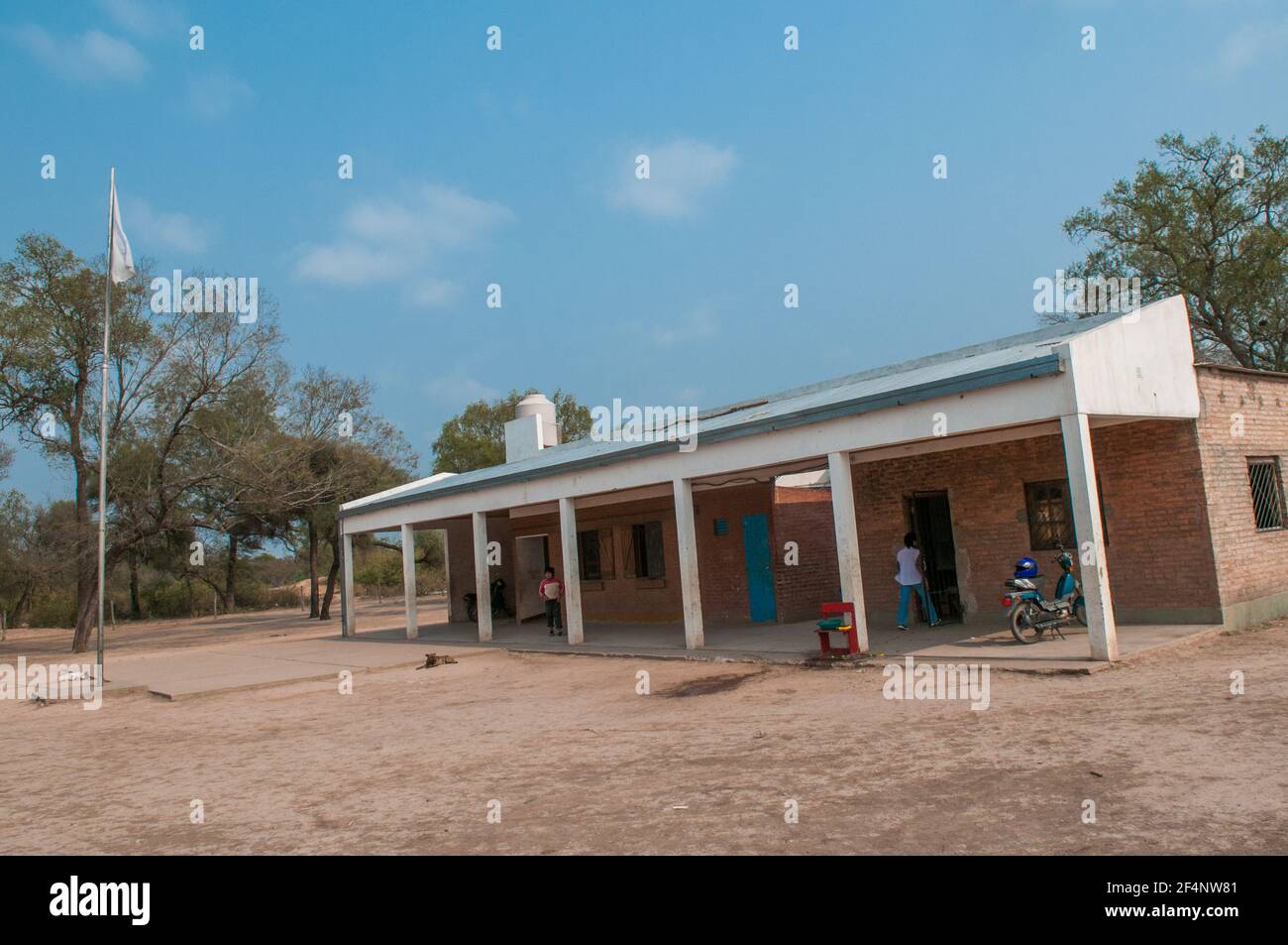 Chaco Province. Argentine. 15-01-2019. Group of indigenous children attending school in the Chaco Province, North of Argentine. Stock Photo