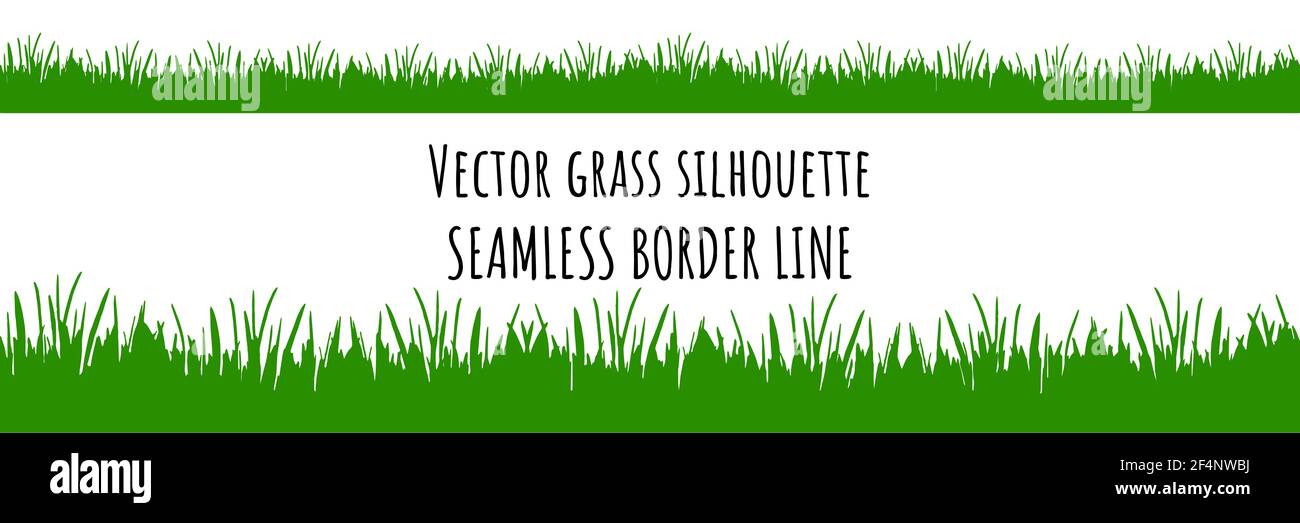 Green grass seamless vector border Stock Vector