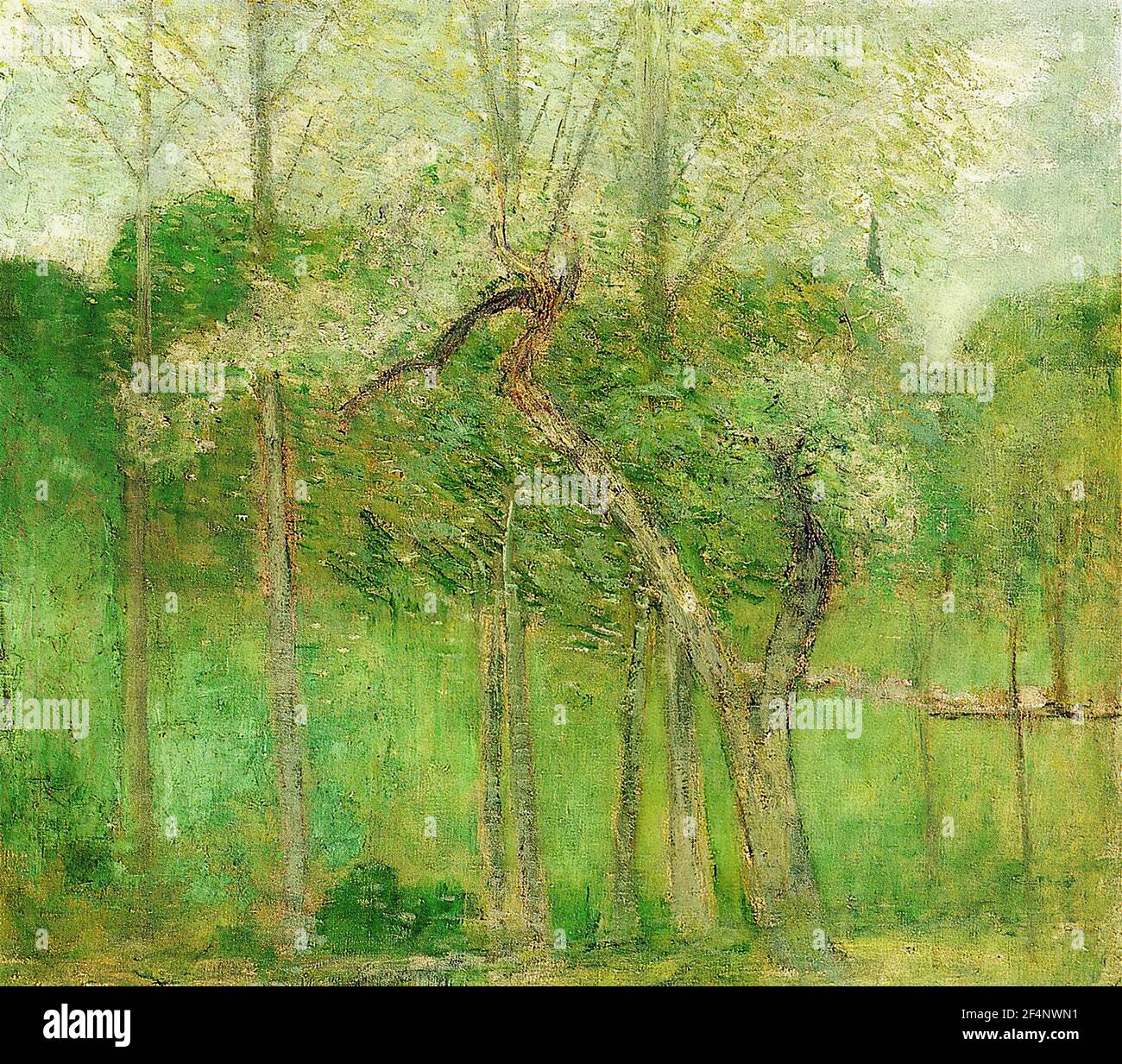 Julian Alden Weir Landscape with Steeple Wyndham C 1892 Stock Photo