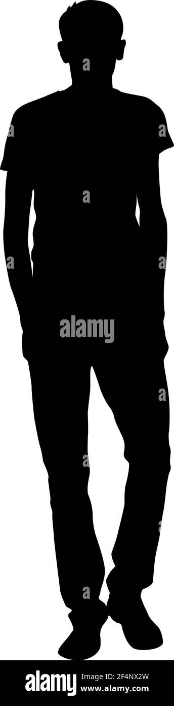 Silhouette of a walking man on a white background Stock Vector Image ...