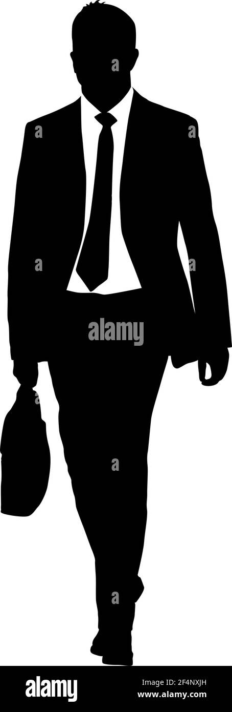 Silhouette businessman man in suit with tie on a white background Stock ...